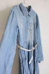 Justice Light Blue Chambray Long Sleeved Dress | Youth 12