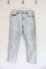 Jeanus Light Wash Moto Jeans | 33X28