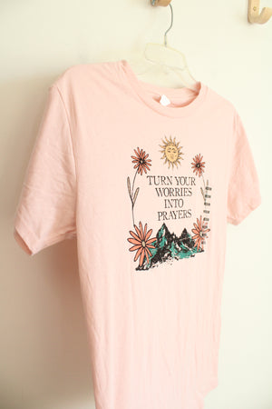 NEW Light Pink "Turn Your Worries Into Prayers" Top | M