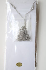 NEW Chico's Silver Tassel Crystal Stone Lariat Necklace