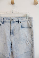 Jeanus Light Wash Moto Jeans | 33X28