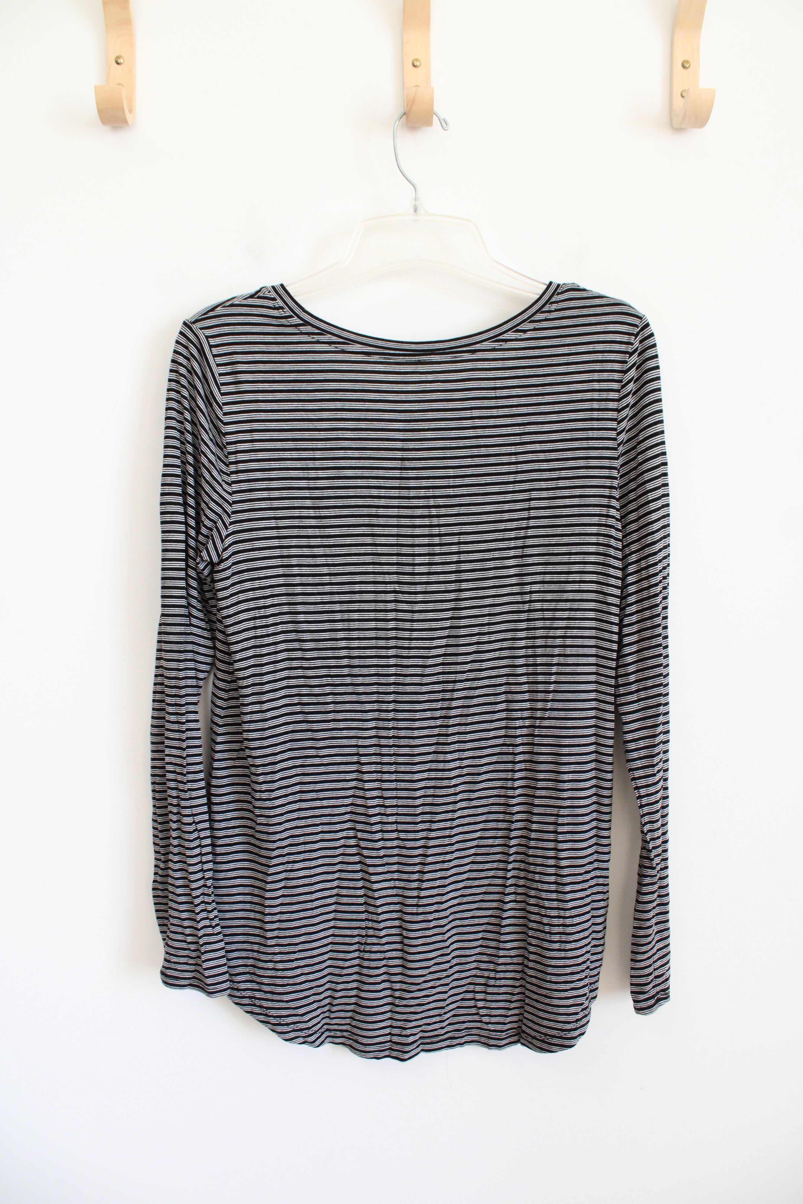 Gap Luxe T Black & White Striped Long Sleeved Top | S