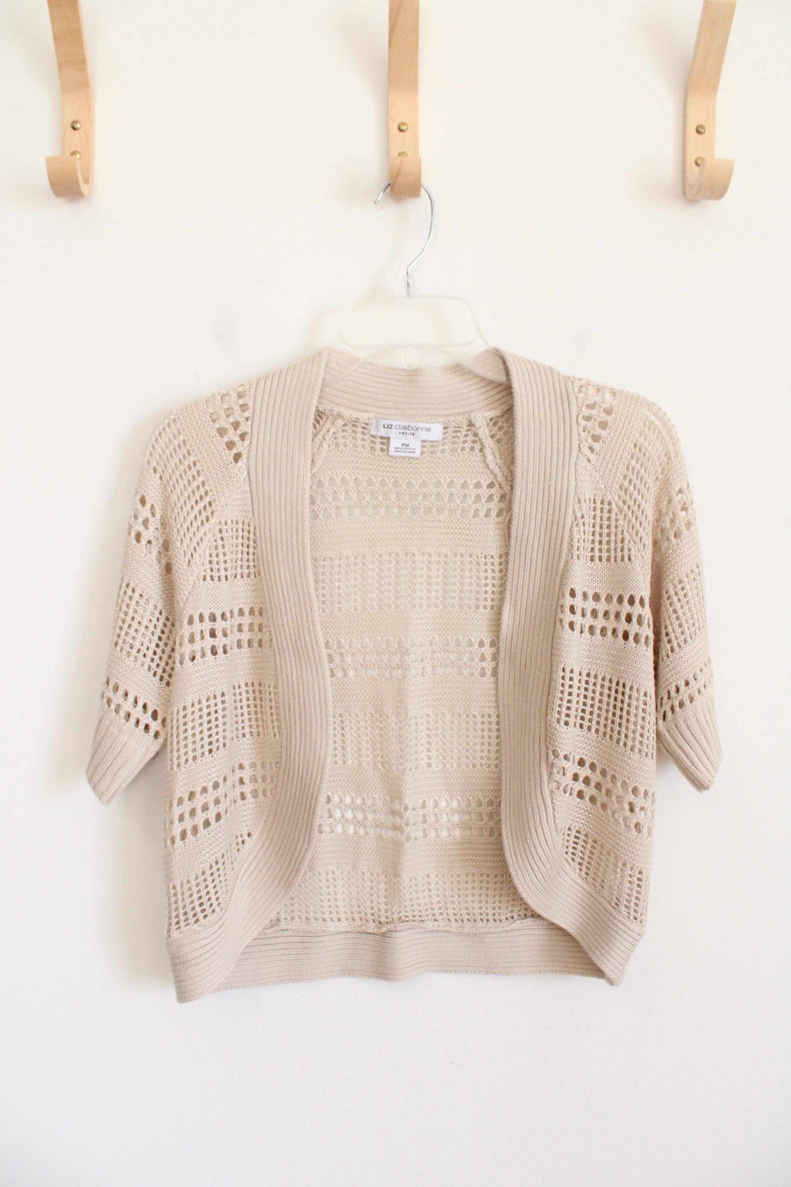 Liz Claiborne Tan Knit Shrug | M Petite