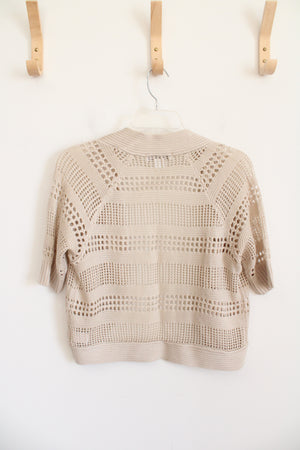 Liz Claiborne Tan Knit Shrug | M Petite