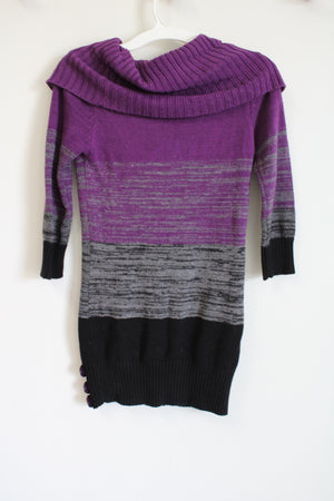 My Michelle Purple & Black Cowl Neck Sweater Dress | Youth M