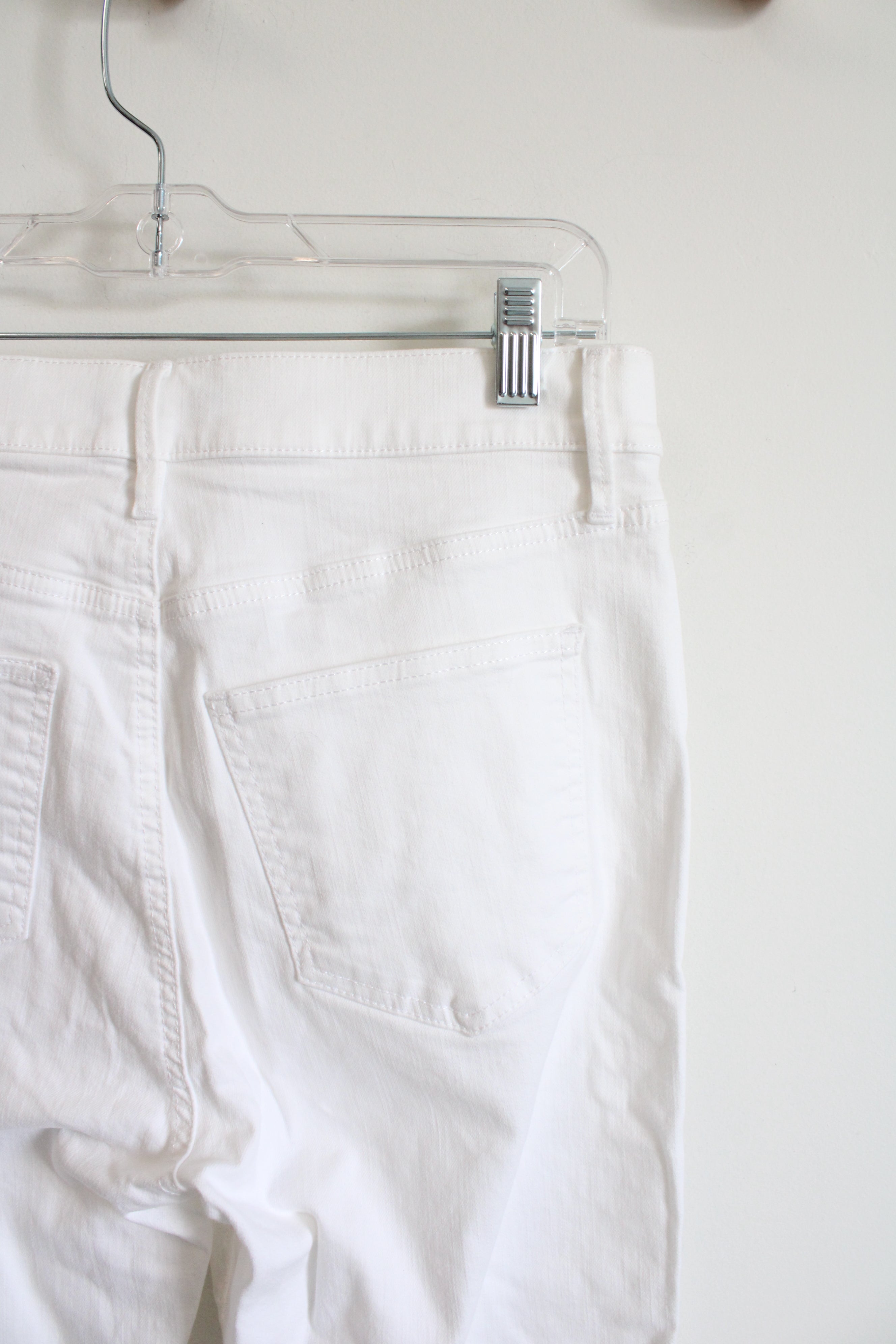 Ann Taylor The Boot Crop White Pants | 8