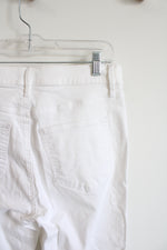 Ann Taylor The Boot Crop White Pants | 8