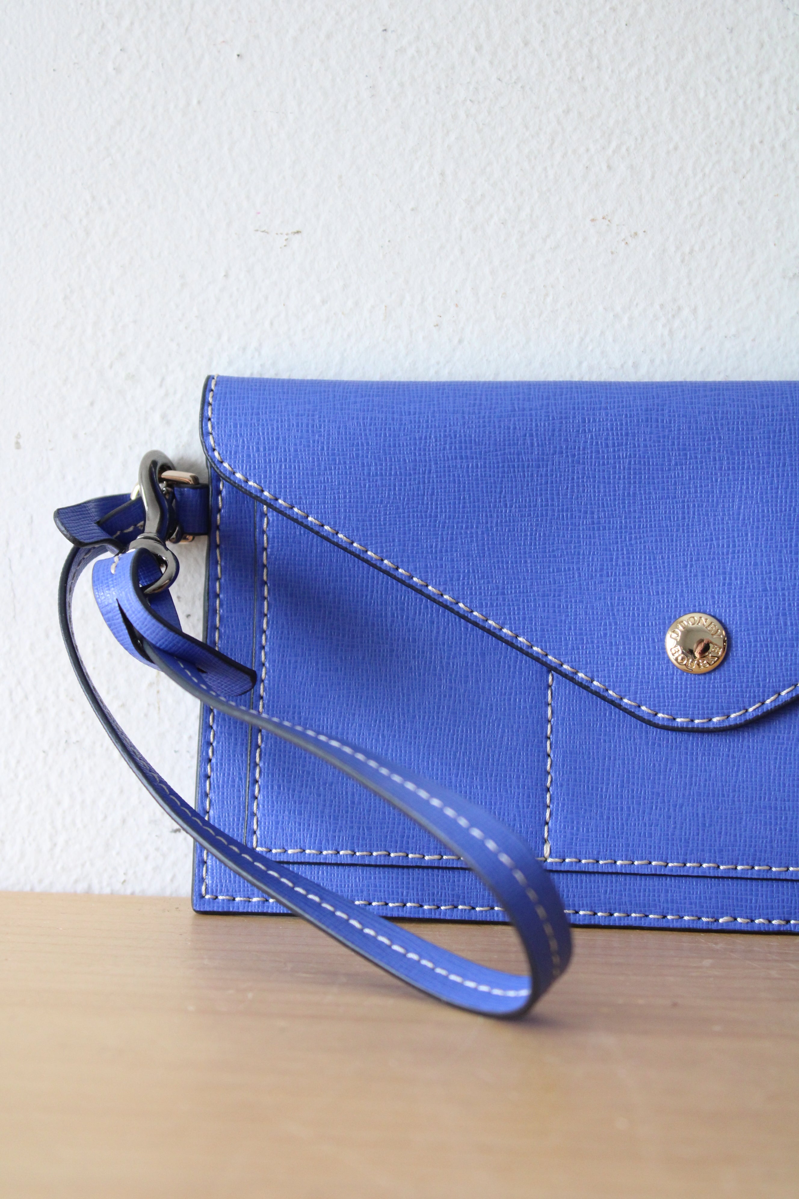 Dooney & Bourke Cobalt Blue Envelope Wallet Wristlet