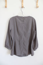 Banana Republic Taupe Pleated Neck Top | L