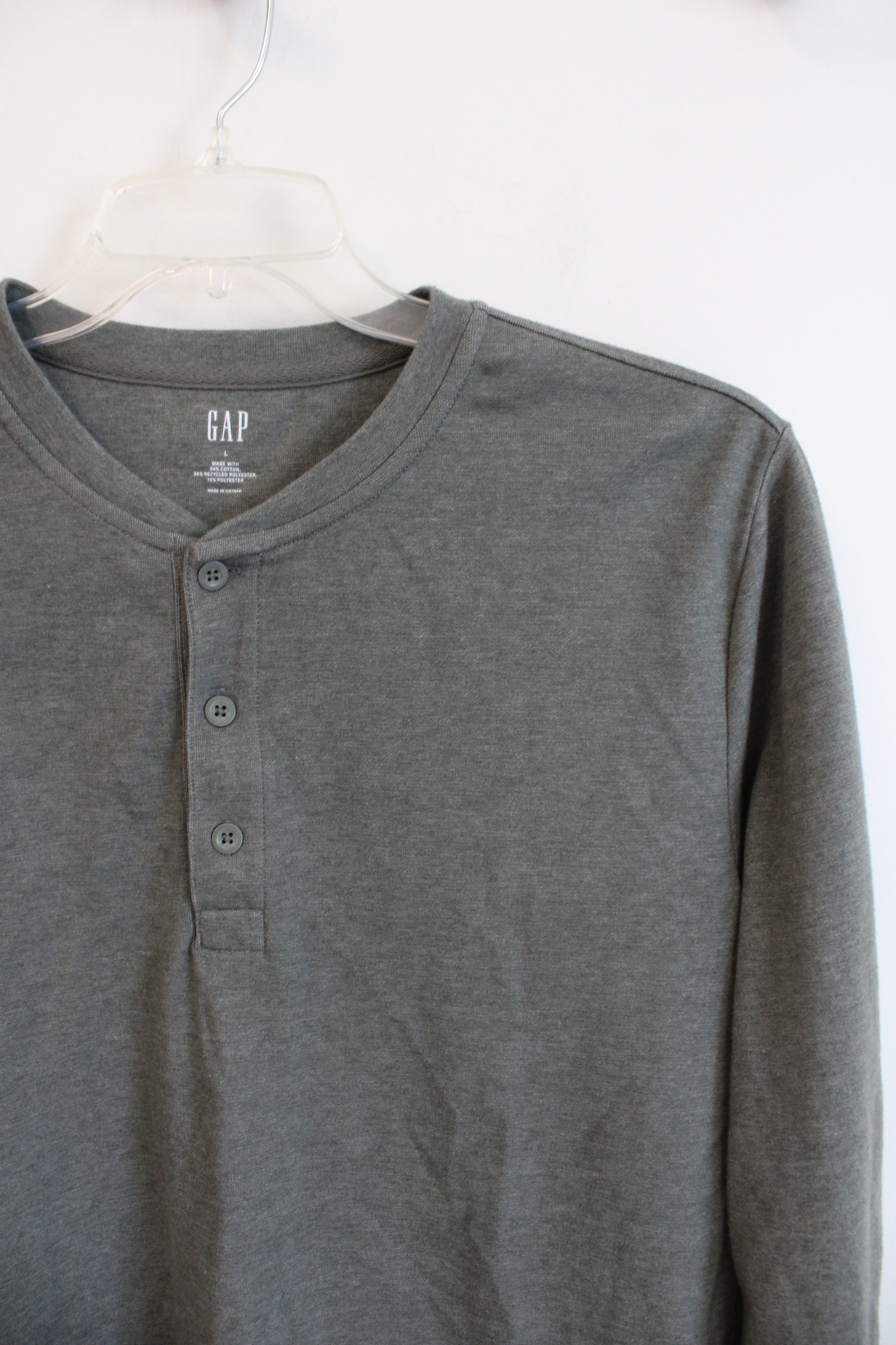 Gap Long Sleeved Green Soft Henley Shirt | L