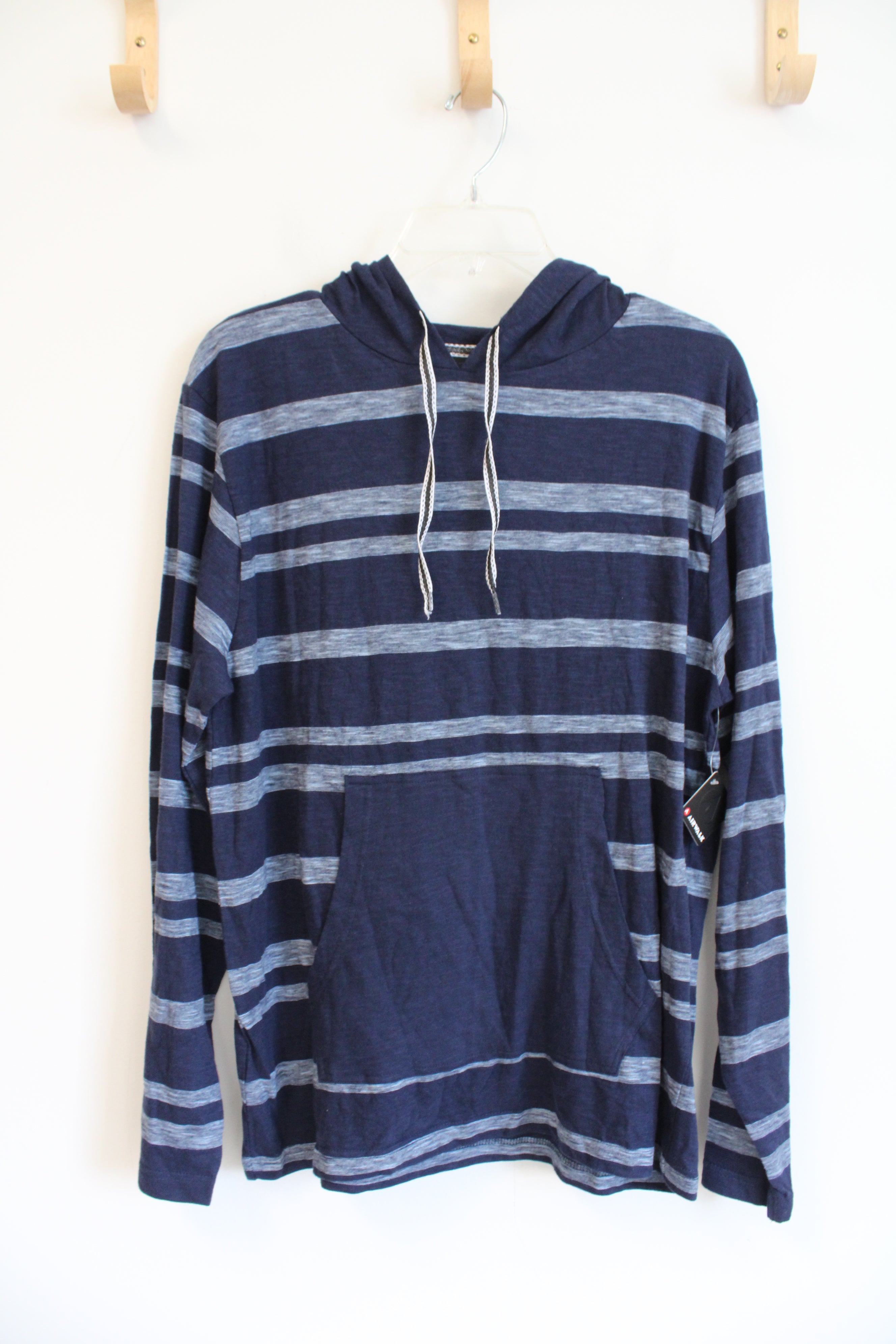 Airwalk Blue Striped Lightweight Hoodie | S