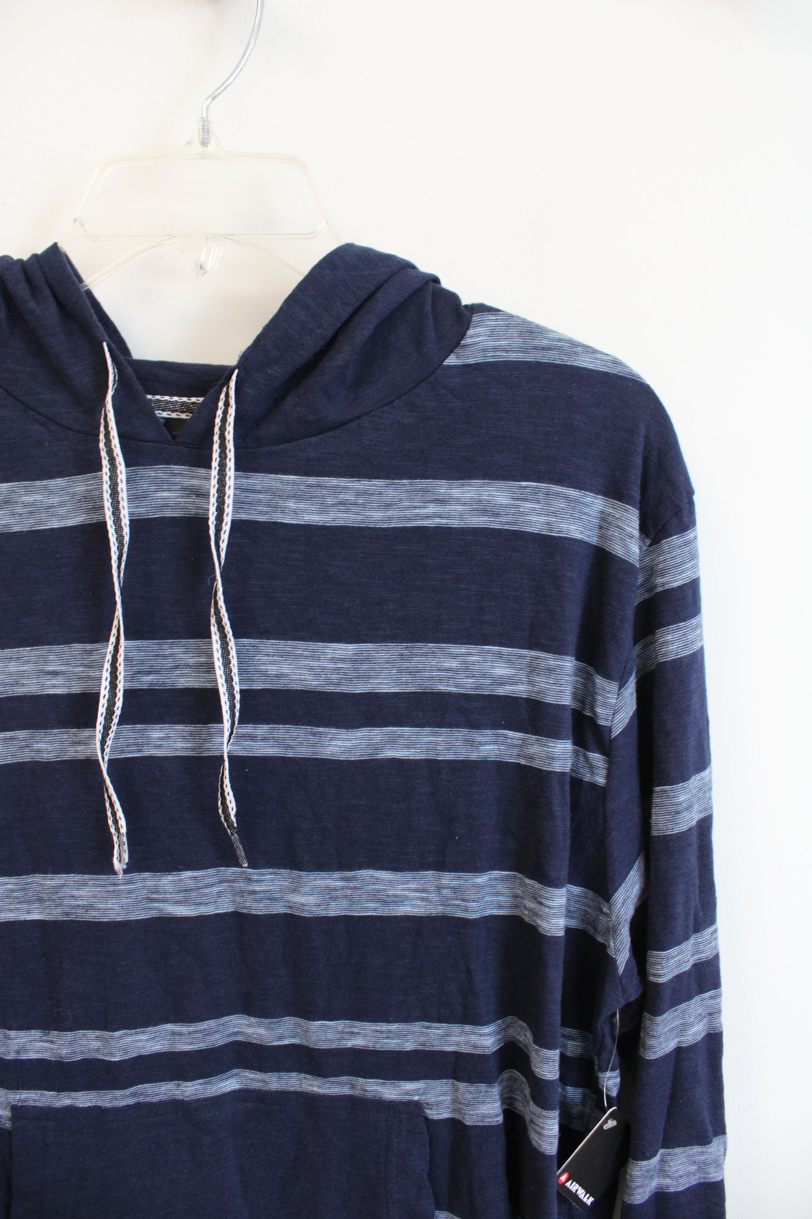 Airwalk Blue Striped Lightweight Hoodie | S