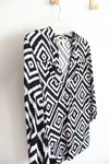Banana Republic Black & White Square Patterned Top | S