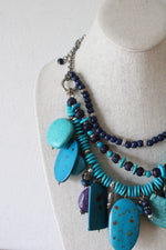 NEW Chico's Hedone Bib Blue Beaded Necklace