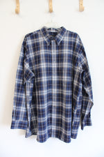 Jos. A. Bank Traveller Blue & White Plaid Button Down Shirt | 2X