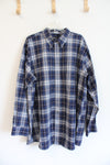 Jos. A. Bank Traveller Blue & White Plaid Button Down Shirt | 2X