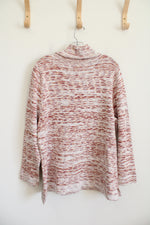 Preswick & Moore Dusty Rose Orange & Ivory Patterned Cowl Neck Sweater | 2X