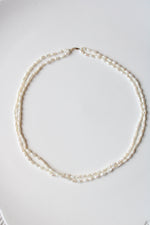 Mini Ivory Baroque Pearl 14K Yellow Gold Clasp Necklace