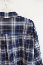 Jos. A. Bank Traveller Blue & White Plaid Button Down Shirt | 2X