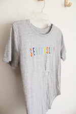 NEW Colorful Seriously? Gray Top | L