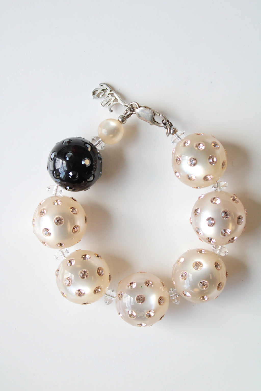 Chunky Rhinestone Bubble Beaded Bracelet