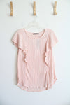 NEW Apt. 9 Light Pink Flutter Sleeve Pleated Top | 1X