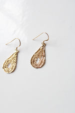 Teardrop Gold Delicate Sterling Silver Dangle Earrings