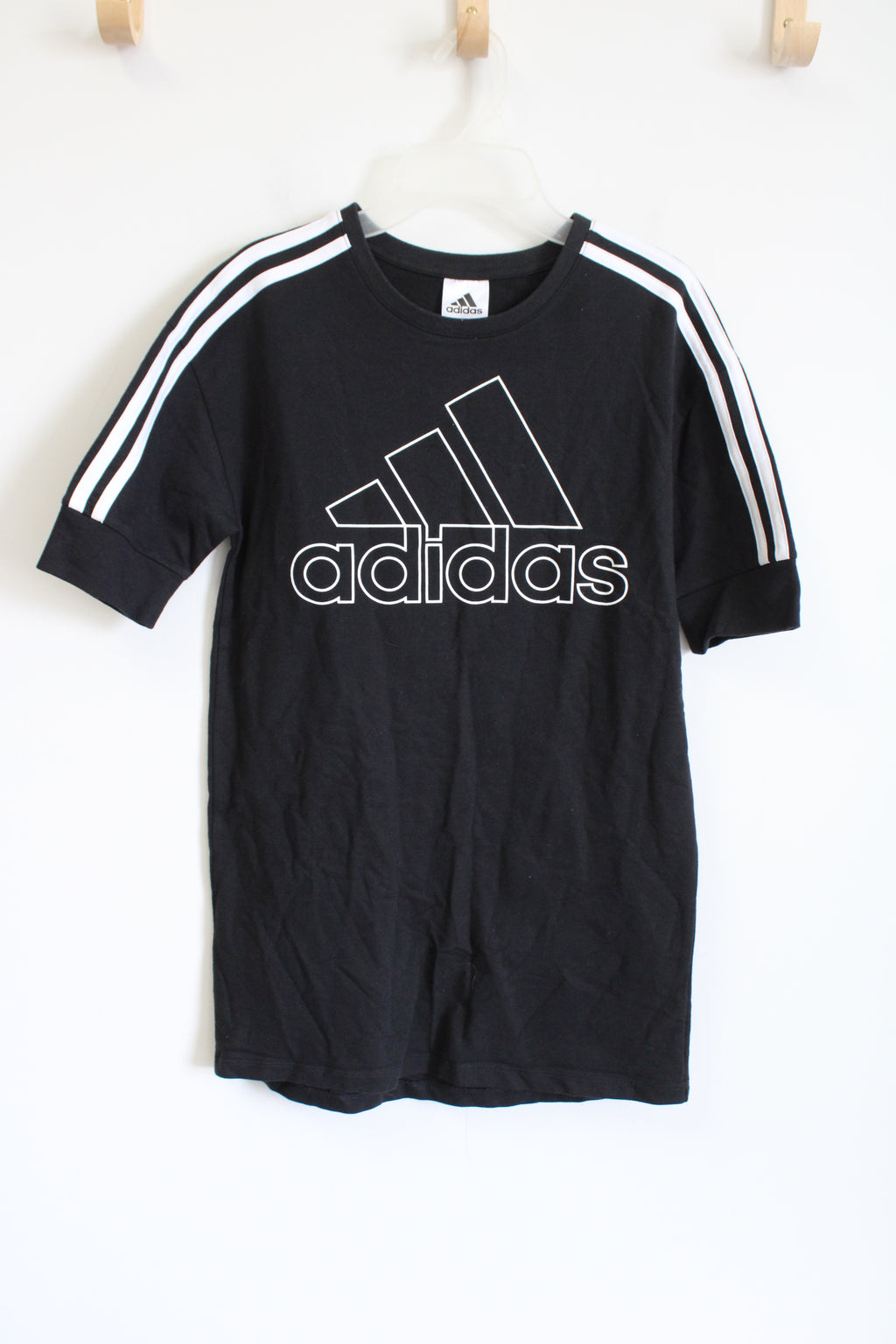 Adidas Loose Fit Black Logo T-Shirt Dress | Youth S (7/8)