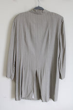 Vintage Perceptions By Irene B. Gray & Tan Striped Long Blazer | 18