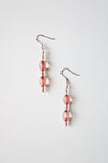 Pink & Clear Glass Beaded Dangle Earrings