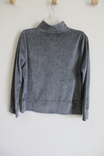 Onque Casuals Gray Leopard Sequin Velour Jacket | S