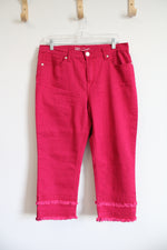 Diane Gilman Hot Pink Fringe Capri Pants | 12 Petite