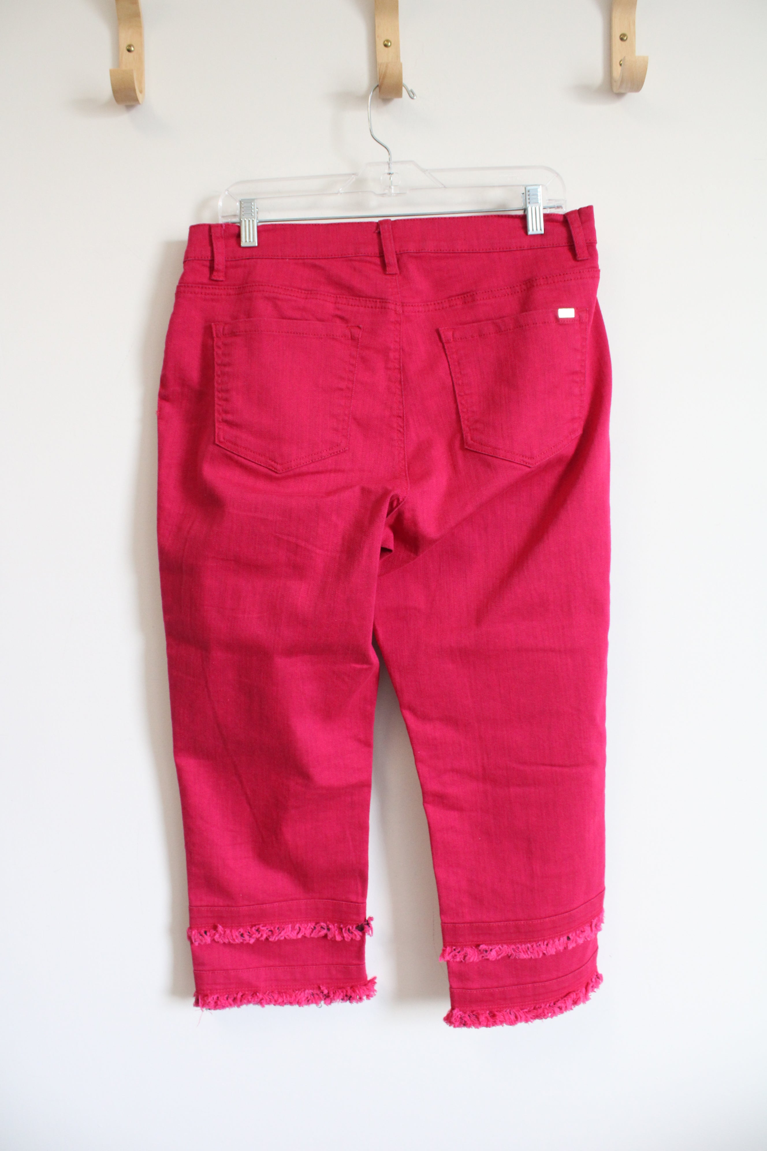 Diane Gilman Hot Pink Fringe Capri Pants | 12 Petite