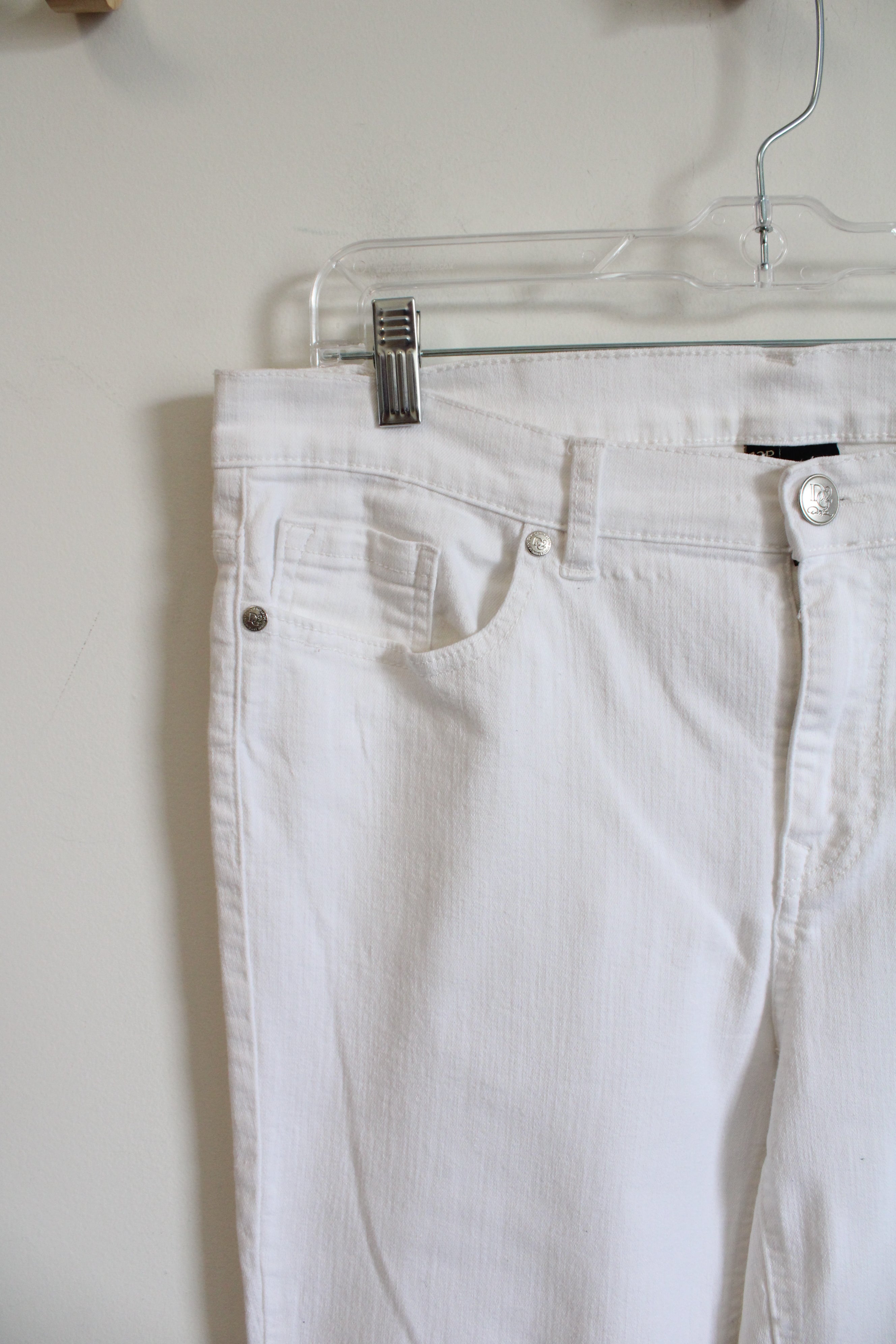 Diane Gilman White Fringe Capri Pants | 12 Petite