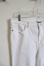 Diane Gilman White Fringe Capri Pants | 12 Petite