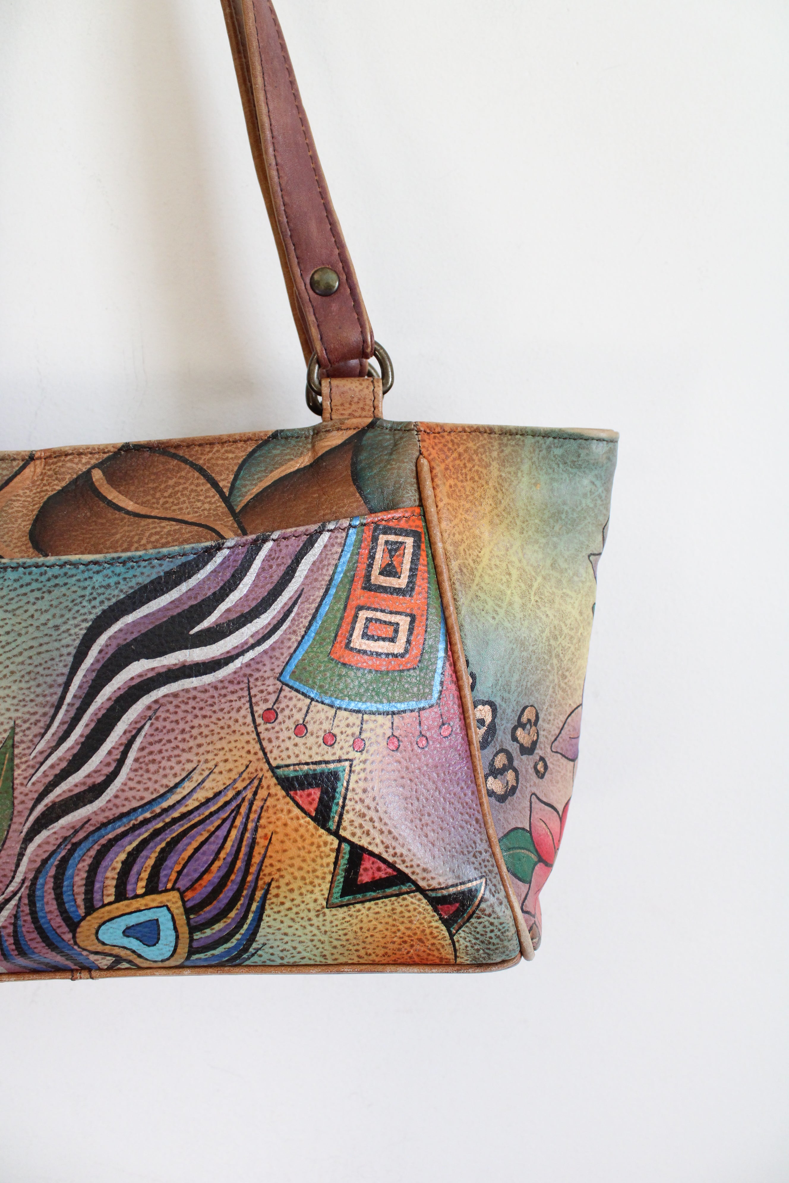 Anuschka Multi-Colored Floral Genuine Leather Bag