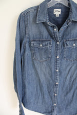 J.Crew Chambray Pearl Snap Button Down Shirt | 4