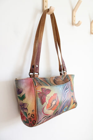 Anuschka Multi-Colored Floral Genuine Leather Bag