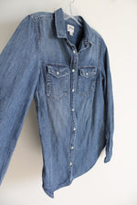 J.Crew Chambray Pearl Snap Button Down Shirt | 4