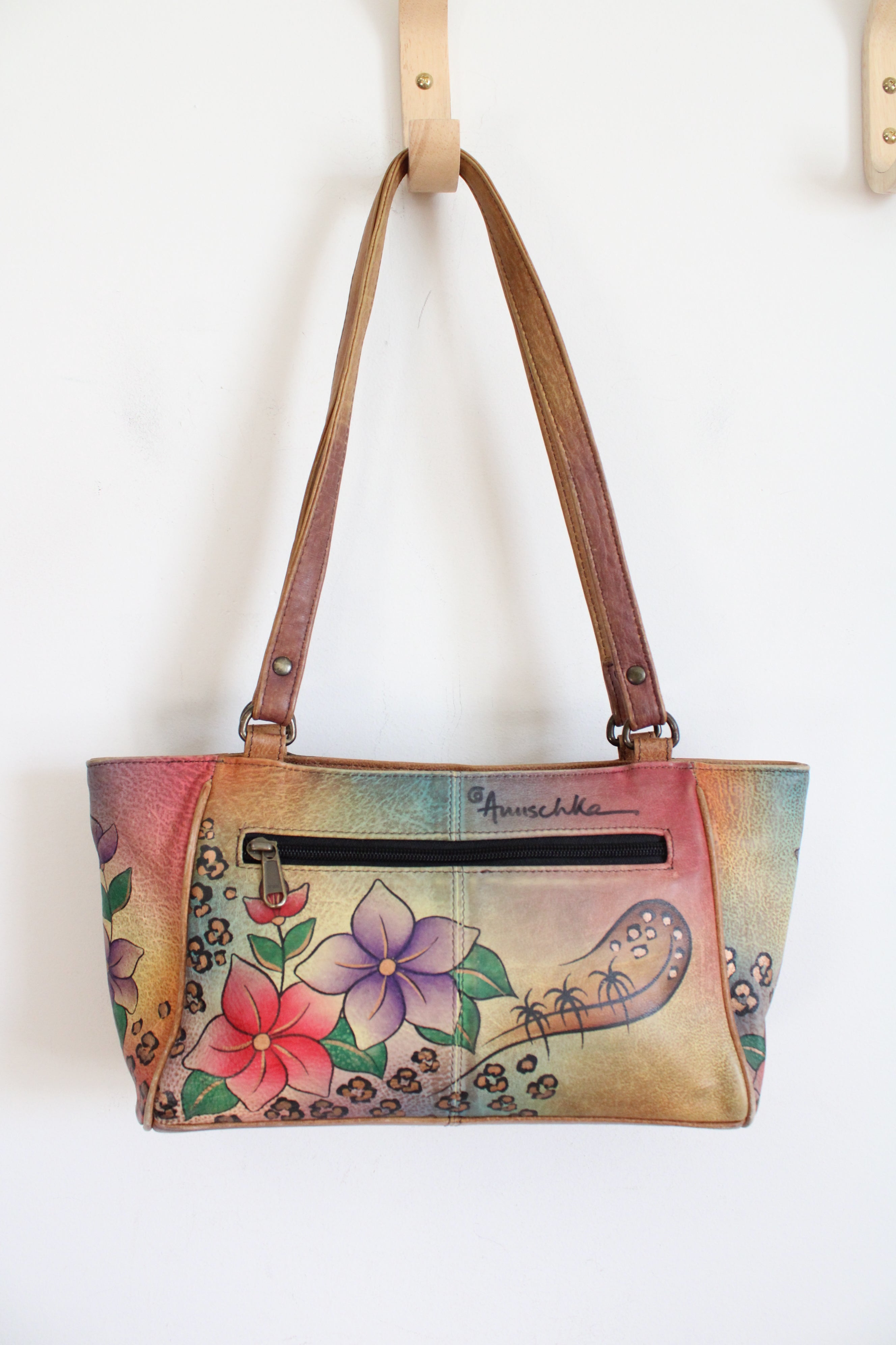 Anuschka Multi-Colored Floral Genuine Leather Bag