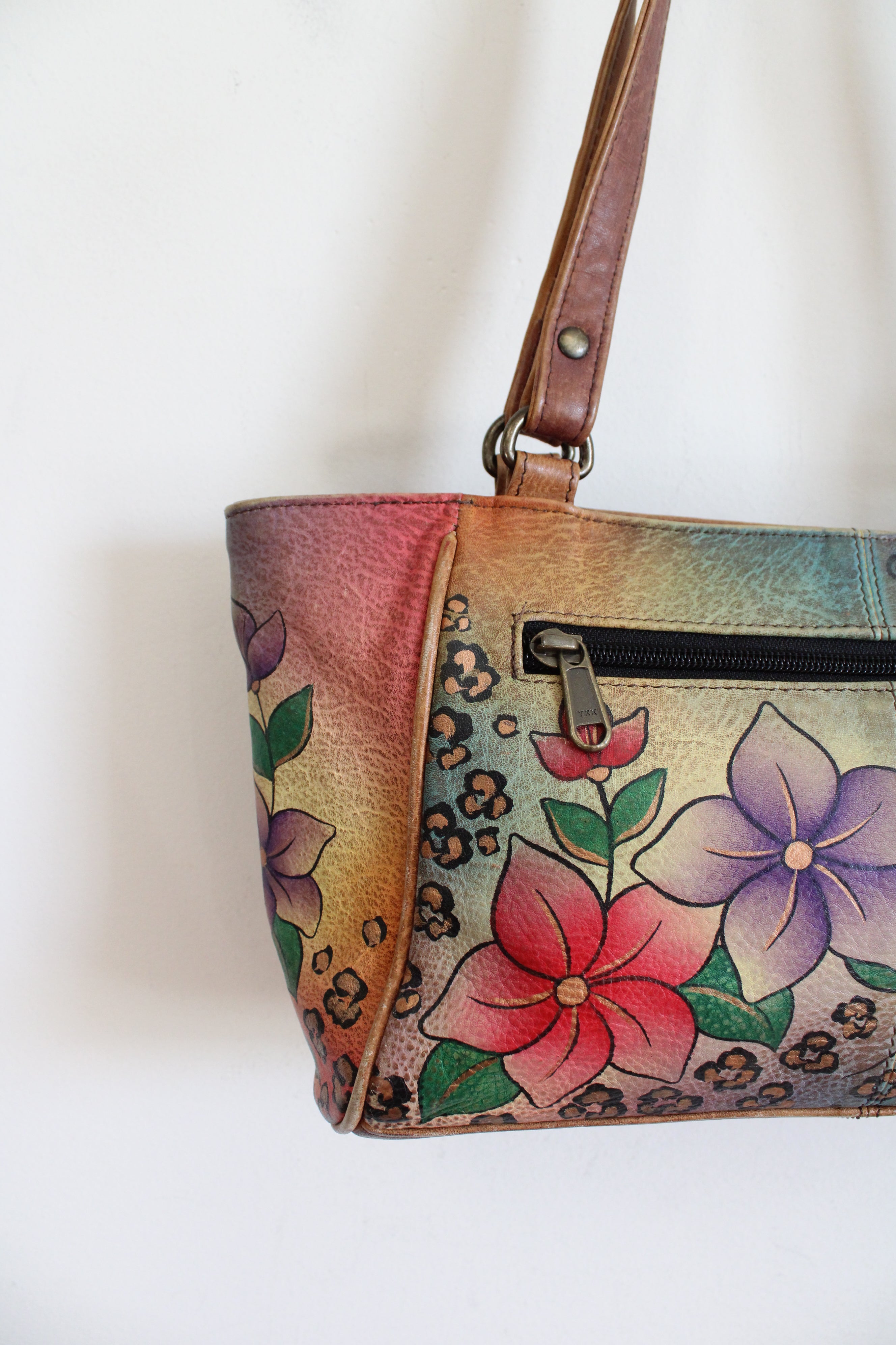 Anuschka Multi-Colored Floral Genuine Leather Bag