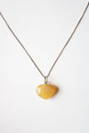 Amber Heart Stone Sterling Silver Necklace