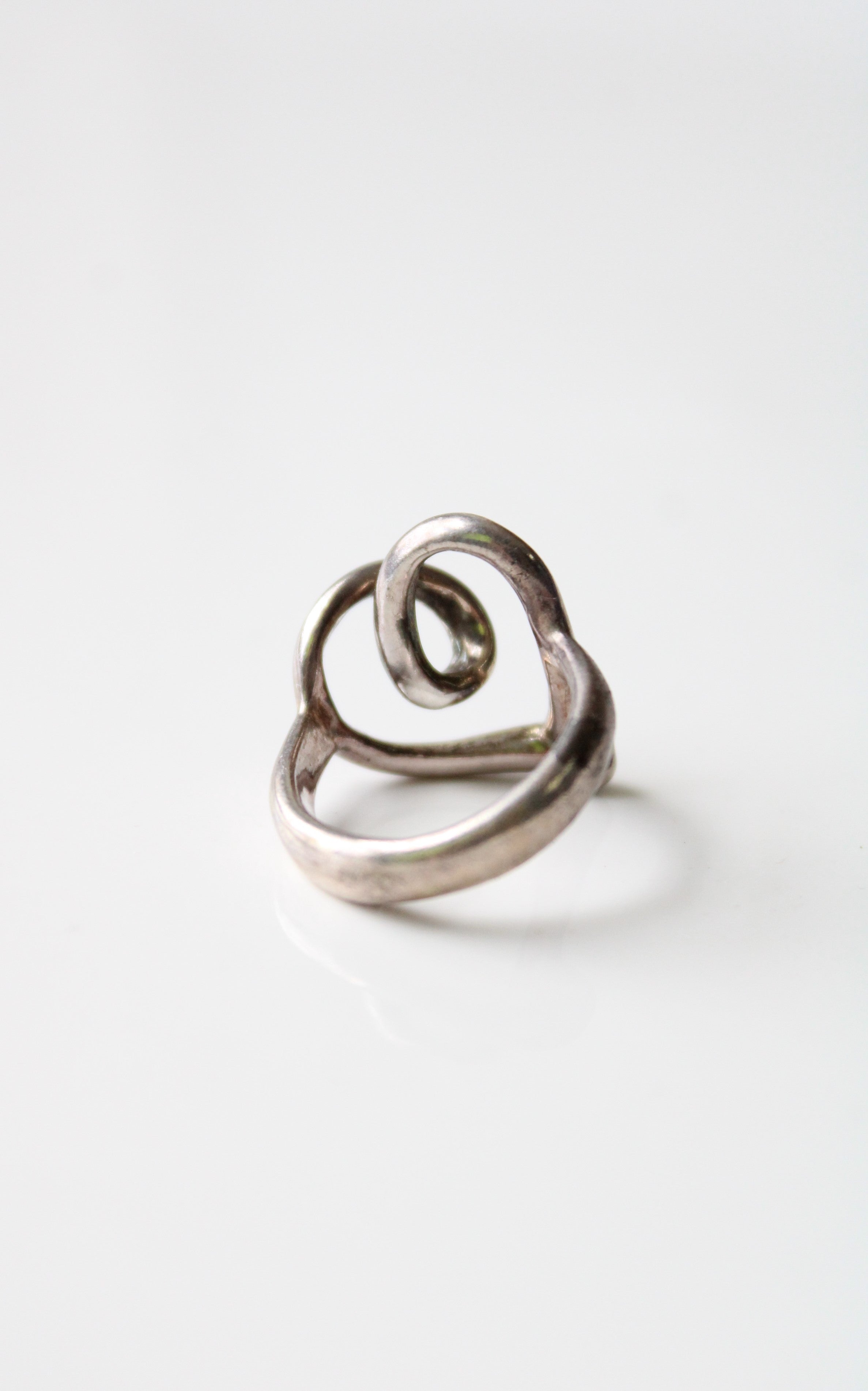 Open Heart Silver Ring | Size 4