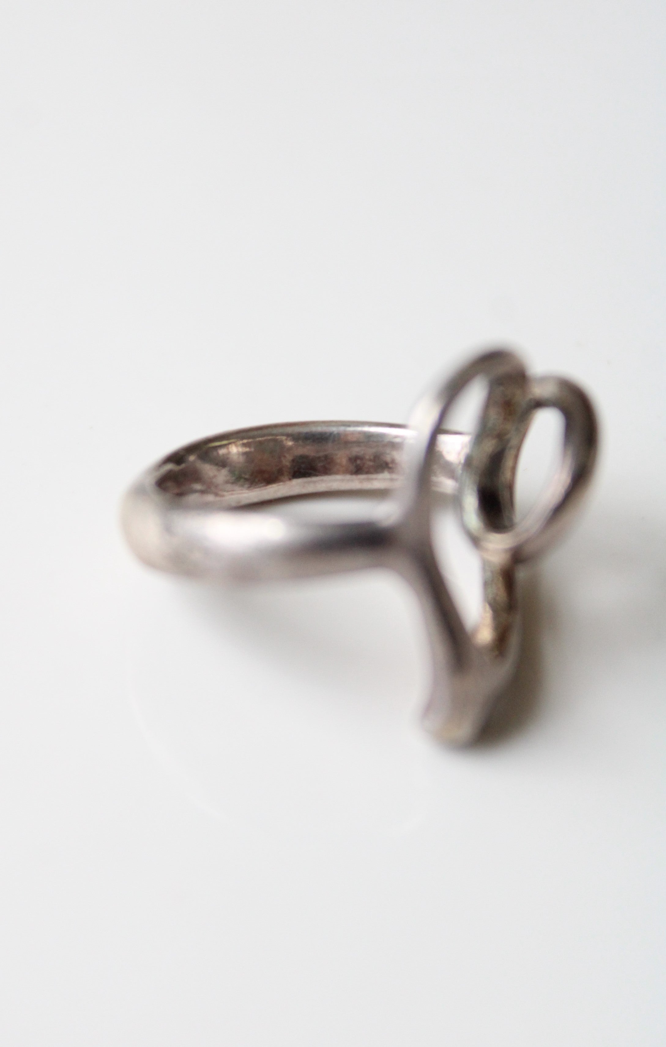 Open Heart Silver Ring | Size 4