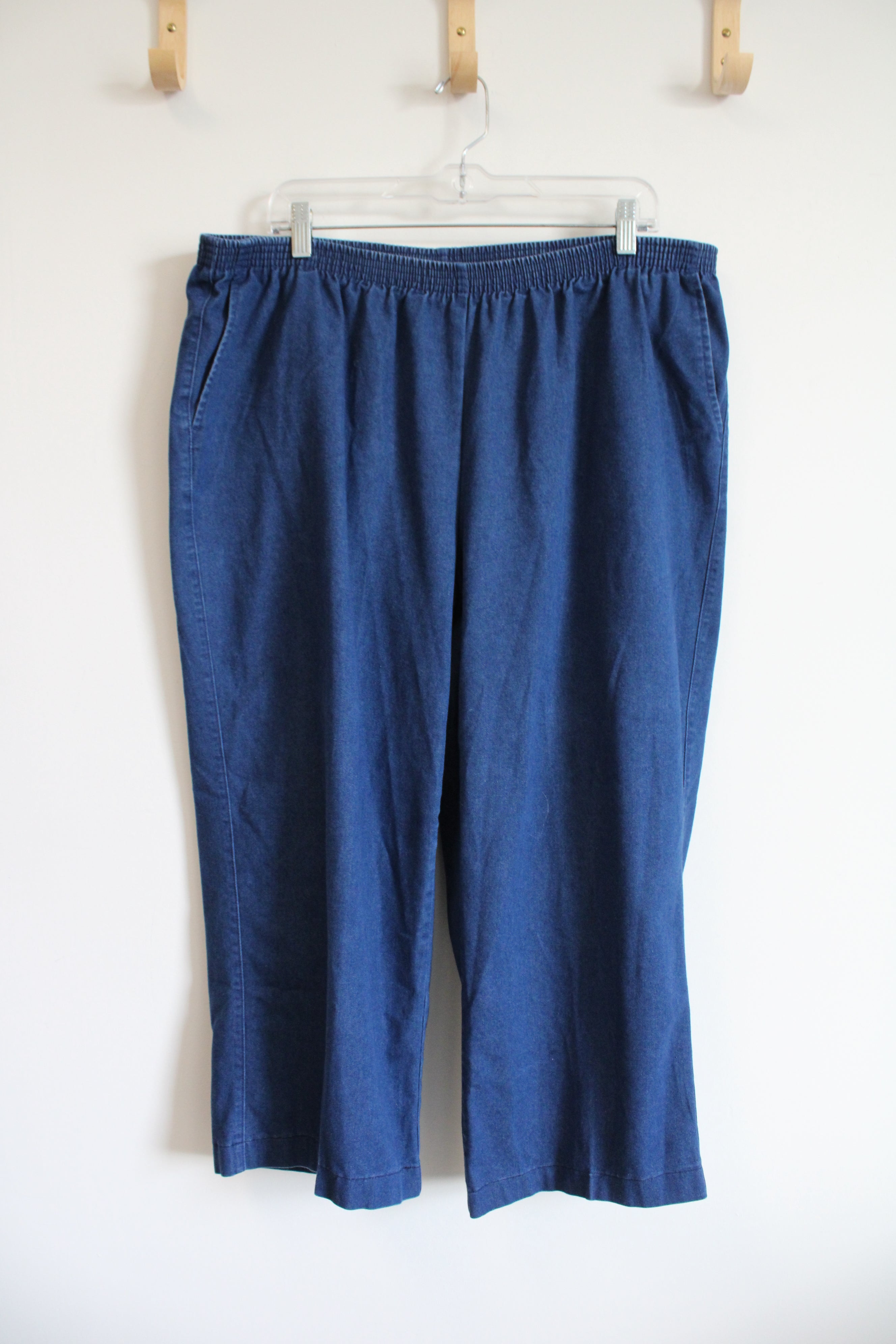 Alfred Dunner Blue Denim Trouser Capri Pants | 20W