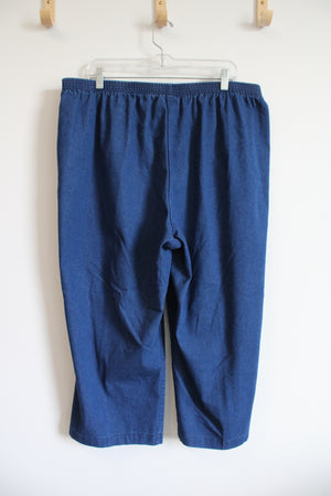 Alfred Dunner Blue Denim Trouser Capri Pants | 20W