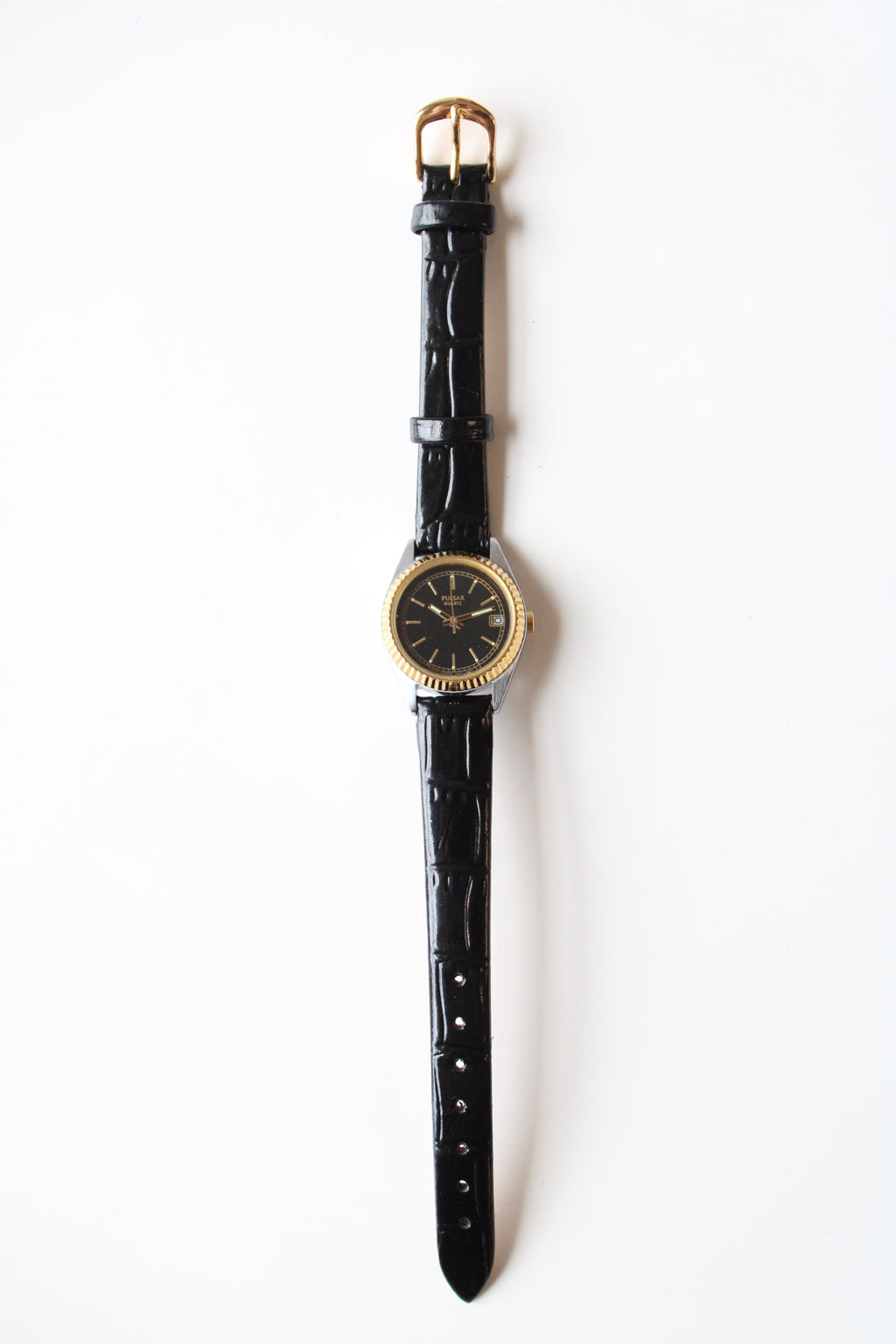 Pulsar Black Face & Band Watch