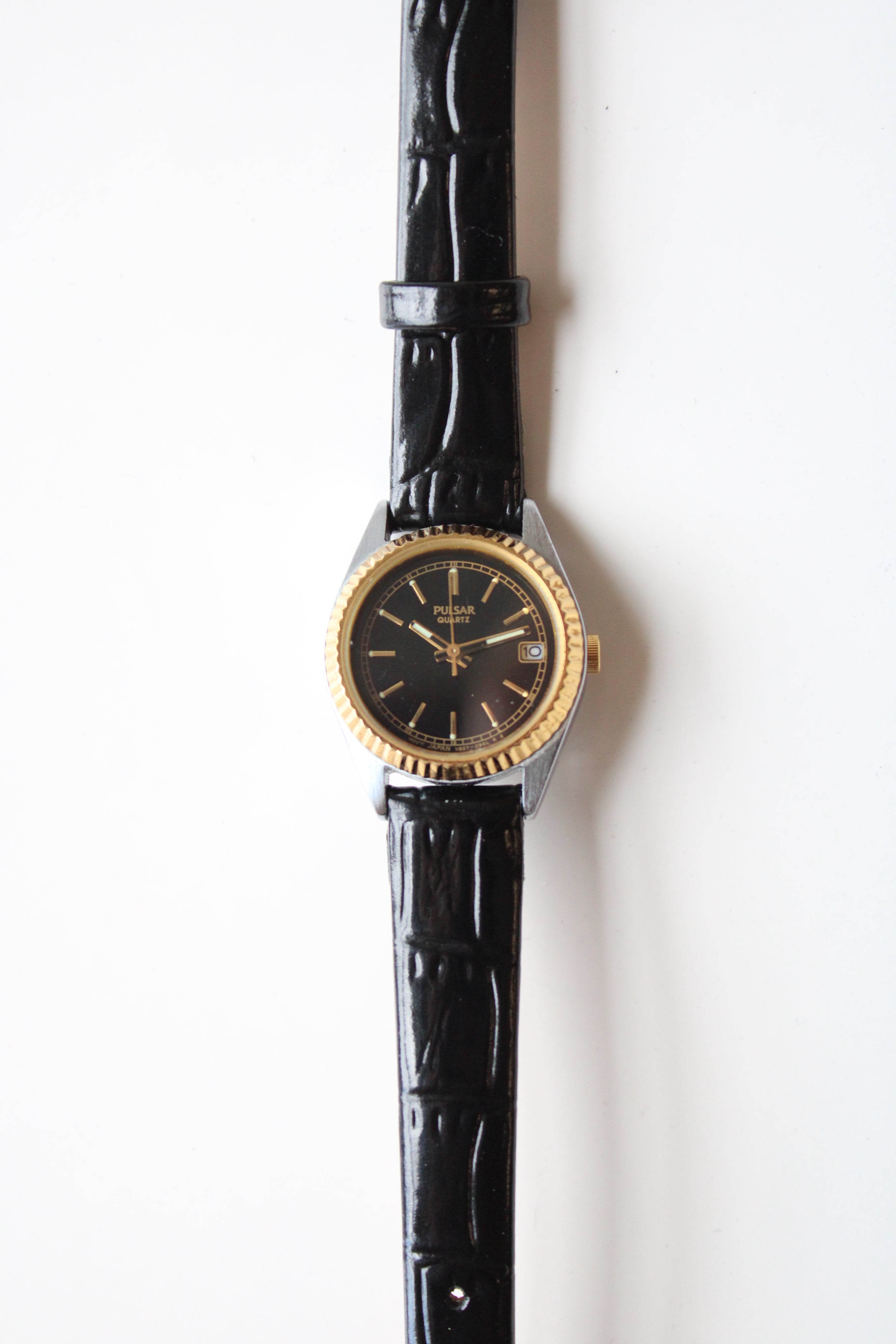 Pulsar Black Face & Band Watch