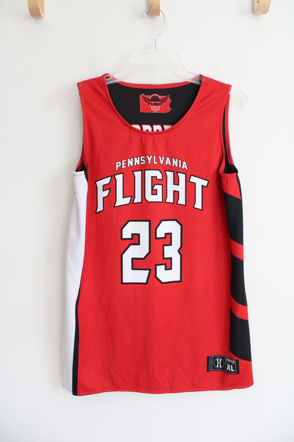 Pennsylvania Flight Reversible Black & Red Groff #23 Basketball Jersey | Youth XL (18/20)