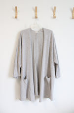 Donni Light Green & White Ribbed Cardigan | M